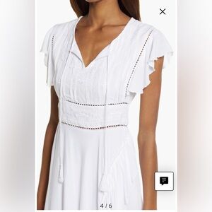 NWT Sold Out Raga White Embroidered Waist with Tassels Size Med
